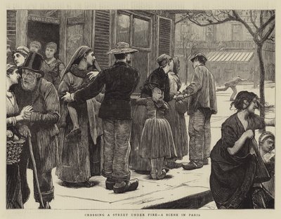 火の下で通りを渡る、パリのシーン 作： Robert Walker Macbeth